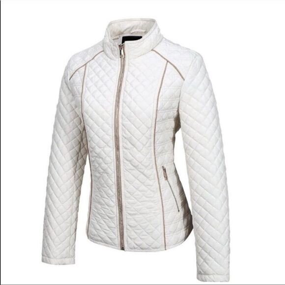 Women’s Quilted Lightweight Padding Jacket / Vest Puffer Coat Winter White - Picture 1 of 11